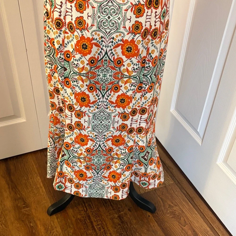 Anthropologie Floral Midi Dress with Cap Sleeves - Picture 7 of 12